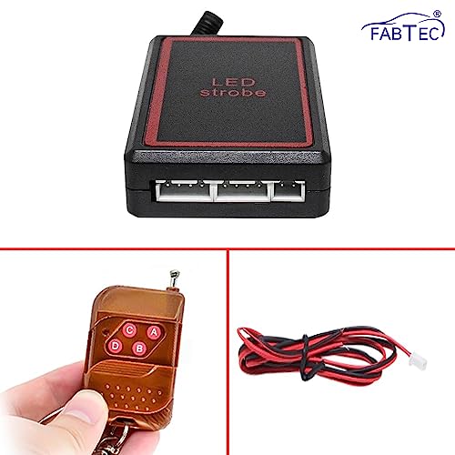 FABTEC Car Grill Red & Blue LED Daytime Running Light DRL Police Flasher Emergency Warning Strobe Light for Cars with Controller & Flashing Modes|B0B5GRJLJZ
