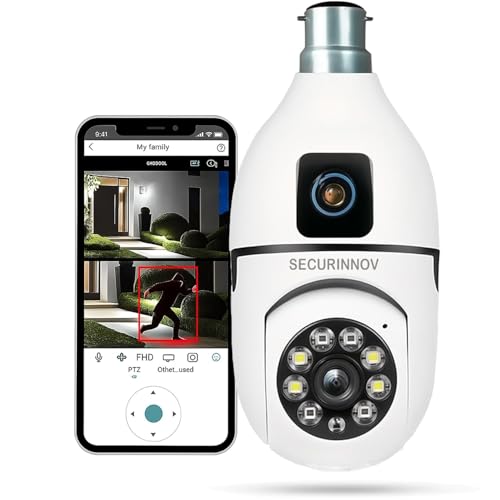 securinnov 6MP Triple Lens PTZ WiFi Outdoor Security Camera with 3-Screen Monitoring | Auto Motion Detection | Color Night Vision |Two-Way Audio Communication (Triple Lens PTZ)|B0H6TXTQ2J