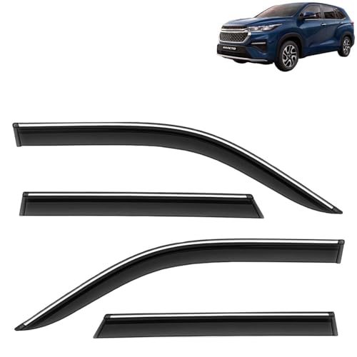 KINGSWAY Accessories Chrome Lining Door Visor Only Compatible with Maruti Suzuki Swift (Year 2024 Onwards) All Model, Premium Chromeline Unbreakable Car Rain Guard Side Rear Wind Deflectors, Pack of 4|B0D8TBQ1PM