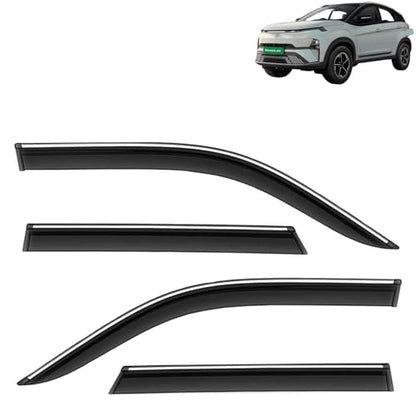 KINGSWAY Accessories Chrome Lining Door Visor Only Compatible with Maruti Suzuki Swift (Year 2024 Onwards) All Model, Premium Chromeline Unbreakable Car Rain Guard Side Rear Wind Deflectors, Pack of 4|B0D8TBQ1PM