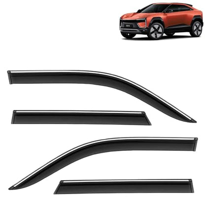 KINGSWAY Accessories Chrome Lining Door Visor Only Compatible with Maruti Suzuki Swift (Year 2024 Onwards) All Model, Premium Chromeline Unbreakable Car Rain Guard Side Rear Wind Deflectors, Pack of 4|B0D8TBQ1PM