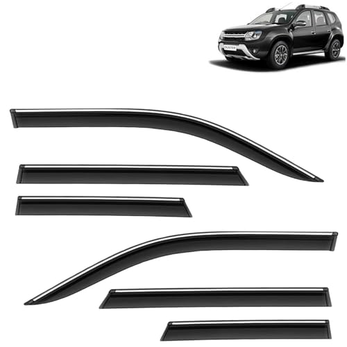 KINGSWAY Accessories Chrome Lining Door Visor Only Compatible with Maruti Suzuki Swift (Year 2024 Onwards) All Model, Premium Chromeline Unbreakable Car Rain Guard Side Rear Wind Deflectors, Pack of 4|B0D8TBQ1PM