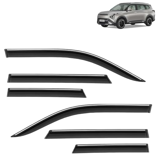 KINGSWAY Accessories Chrome Lining Door Visor Only Compatible with Maruti Suzuki Swift (Year 2024 Onwards) All Model, Premium Chromeline Unbreakable Car Rain Guard Side Rear Wind Deflectors, Pack of 4|B0D8TBQ1PM