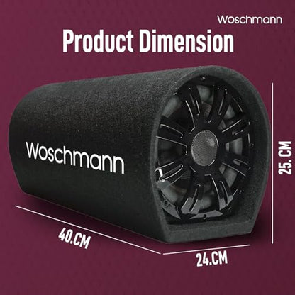 Woschmann WST-19| 8 Inch Active Super Bass Tube Subwoofer for Car with Inbuilt Amplifier 4500W|B0F4RNF2BV