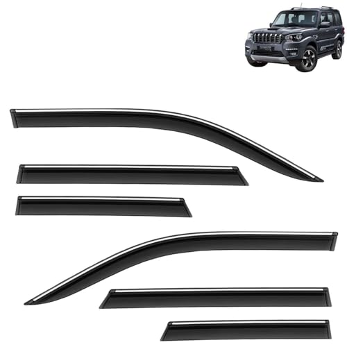KINGSWAY Accessories Chrome Lining Door Visor Only Compatible with Maruti Suzuki Swift (Year 2024 Onwards) All Model, Premium Chromeline Unbreakable Car Rain Guard Side Rear Wind Deflectors, Pack of 4|B0D8TBQ1PM