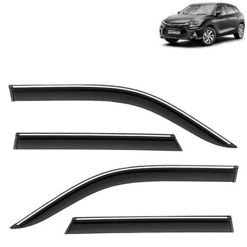 KINGSWAY Accessories Chrome Lining Door Visor Only Compatible with Maruti Suzuki Swift (Year 2024 Onwards) All Model, Premium Chromeline Unbreakable Car Rain Guard Side Rear Wind Deflectors, Pack of 4|B0D8TBQ1PM