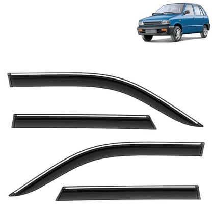 KINGSWAY Accessories Chrome Lining Door Visor Only Compatible with Maruti Suzuki Swift (Year 2024 Onwards) All Model, Premium Chromeline Unbreakable Car Rain Guard Side Rear Wind Deflectors, Pack of 4|B0D8TBQ1PM