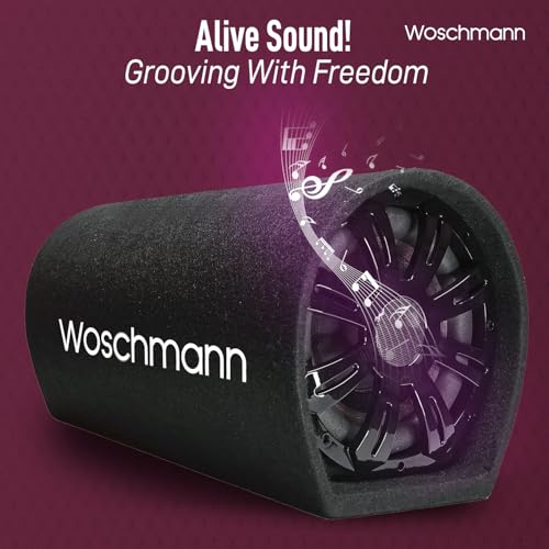Woschmann WST-19| 8 Inch Active Super Bass Tube Subwoofer for Car with Inbuilt Amplifier 4500W|B0F4RNF2BV