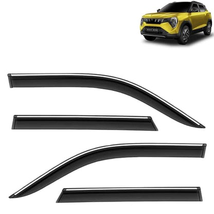 KINGSWAY Accessories Chrome Lining Door Visor Only Compatible with Maruti Suzuki Swift (Year 2024 Onwards) All Model, Premium Chromeline Unbreakable Car Rain Guard Side Rear Wind Deflectors, Pack of 4|B0D8TBQ1PM