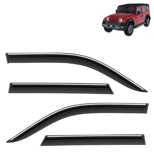 KINGSWAY Accessories Chrome Lining Door Visor Only Compatible with Maruti Suzuki Swift (Year 2024 Onwards) All Model, Premium Chromeline Unbreakable Car Rain Guard Side Rear Wind Deflectors, Pack of 4|B0D8TBQ1PM