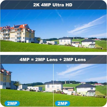 Maizic Smarthome 4G SIM Outdoor CCTV Camera, Dual Lens 10MP (5MP+5MP) Wireless Security Camera, 360° PTZ, No WiFi Camera with SIM, Motion Alert, 2-Way Audio, Night Vision, IP66 Waterproof|B0GYZB693J