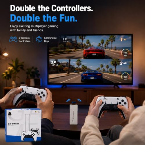 RetroGoods HD Retro Video Game Console Stick with Dual Wireless Controllers, Plug and Play TV Gaming System, Portable Entertainment Device with Classic for Kids and Adults|B0H5W8838D