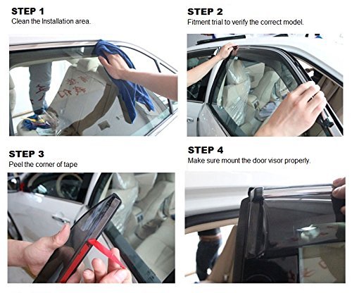 Car Rain Wind Door Visor/Side Window Deflector/Unbreakable/Rain Guard/Wind Guard Accessories Compatible for (Hyundai i10 Grand)|B089R54TNN