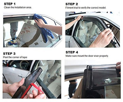 Car Rain Wind Door Visor/Side Window Deflector/Unbreakable/Rain Guard/Wind Guard Accessories Compatible for (Hyundai i10 Grand)|B089R54TNN