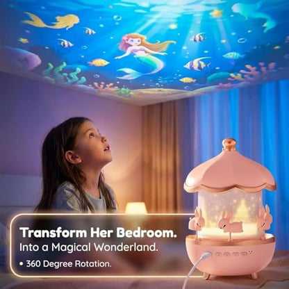 Rabbit Night Light Bunny Projector Galaxy Projector Star Projector Kids Night lamp Nursery Light Bedroom Projector USB Night Light Baby Room Light Kids Room Decor|B0H82QXBMC