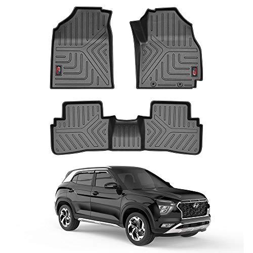 GFX TPV Car Floor Mats Premium Life Long Foot Mats | Compatible with Dzire (2012 to 2019) / Swift (2011 to 2017) Onwards | Waterproof, Anti-Slip, All-Weather, Durable & Easy to Clean Car Mats, Black|B0CZXGXX6N