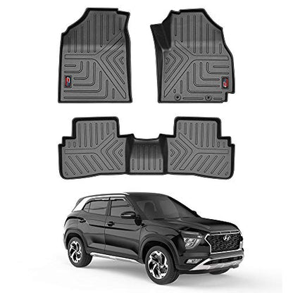 GFX TPV Car Floor Mats Premium Life Long Foot Mats | Compatible with Dzire (2012 to 2019) / Swift (2011 to 2017) Onwards | Waterproof, Anti-Slip, All-Weather, Durable & Easy to Clean Car Mats, Black|B0CZXGXX6N