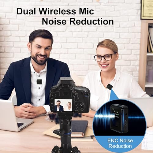 MOCKING BIRD SX9 Wireless Microphone for PC/iPhone, All Smartphones & Camera Collar mic (2 Microphones 1 Receiver) Ultra-Long Life 360 ° Noise Reduction HD Radio Double vlog/Live/Video Recording.|B0CTTKGTWV