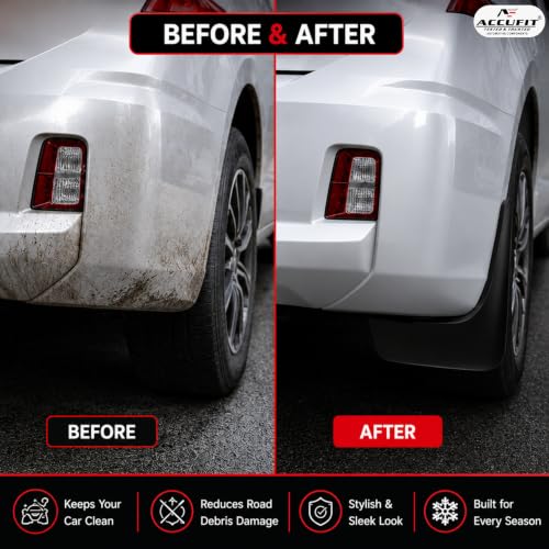 ACCufit Mud Flaps for Mahindra XEV 9e, Car Mudguard | Premium PP (Polypropylene) Car Mud Guards | Front & Rear Splash Guards | Heavy Duty All Weather Protection | Easy Installation | Set of 4|B0HF7ZY1KX