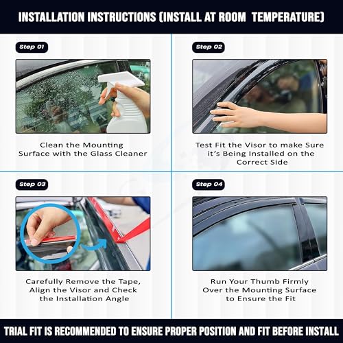 KINGSWAY Accessories Chrome Lining Door Visor Only Compatible with Maruti Suzuki Swift (Year 2024 Onwards) All Model, Premium Chromeline Unbreakable Car Rain Guard Side Rear Wind Deflectors, Pack of 4|B0D8TBQ1PM