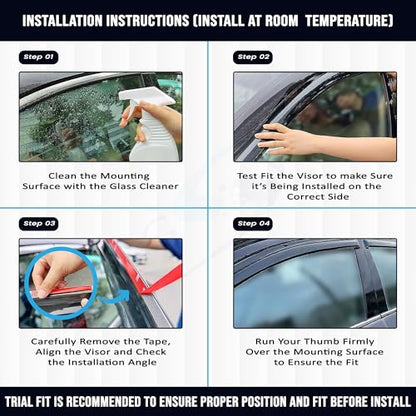 KINGSWAY Accessories Chrome Lining Door Visor Only Compatible with Maruti Suzuki Swift (Year 2024 Onwards) All Model, Premium Chromeline Unbreakable Car Rain Guard Side Rear Wind Deflectors, Pack of 4|B0D8TBQ1PM