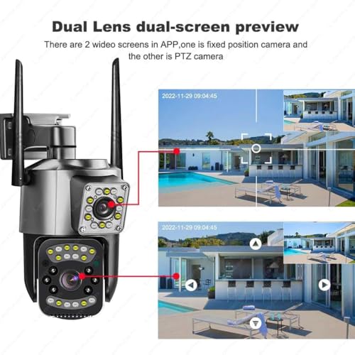 Maizic Smarthome 4G SIM Outdoor CCTV Camera, Dual Lens 10MP (5MP+5MP) Wireless Security Camera, 360° PTZ, No WiFi Camera with SIM, Motion Alert, 2-Way Audio, Night Vision, IP66 Waterproof|B0GYZB693J