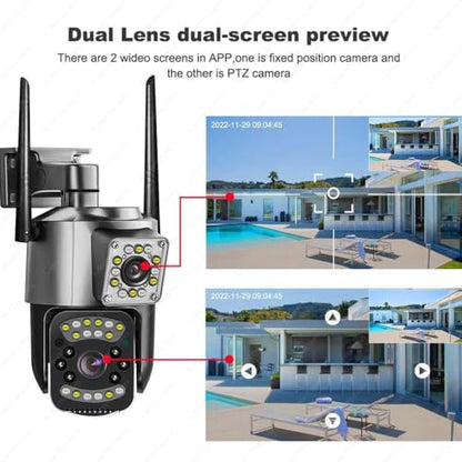 Maizic Smarthome 4G SIM Outdoor CCTV Camera, Dual Lens 10MP (5MP+5MP) Wireless Security Camera, 360° PTZ, No WiFi Camera with SIM, Motion Alert, 2-Way Audio, Night Vision, IP66 Waterproof|B0GYZB693J