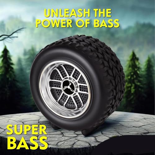 Drumstone Portable 8W Bluetooth Speaker with Mic | Mini Tyre Design Wireless Speaker | HD Stereo Sound with Rich Bass | Up to 10 Hours Playtime | Hands-Free Calling | Compact Travel|B0G2JB7YHH