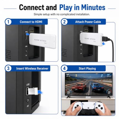 RetroGoods HD Retro Video Game Console Stick with Dual Wireless Controllers, Plug and Play TV Gaming System, Portable Entertainment Device with Classic for Kids and Adults|B0H5W8838D