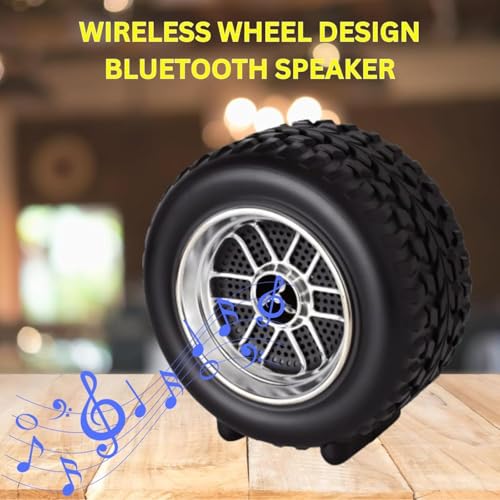 Drumstone Portable 8W Bluetooth Speaker with Mic | Mini Tyre Design Wireless Speaker | HD Stereo Sound with Rich Bass | Up to 10 Hours Playtime | Hands-Free Calling | Compact Travel|B0G2JB7YHH