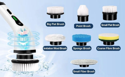 9 in 1 Electric Spin Scrubber,Cleaning Brush Scrubber for Home, 400RPM/Mins-9 Replaceable Brush Heads-90Mins Work Time,Adjustable Size,2 Adjustable Speeds for Bathroom Shower|B0H5KLJWB8