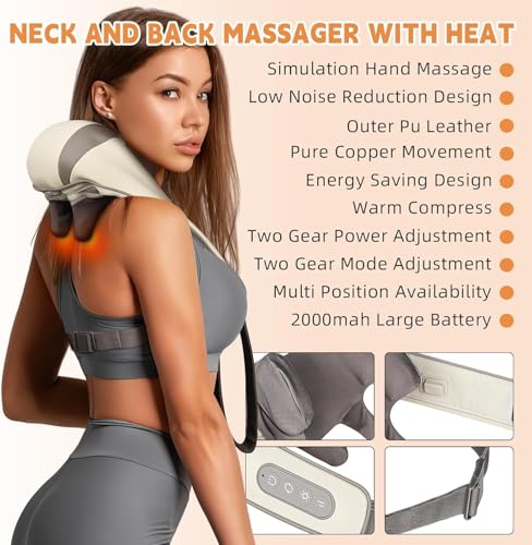 5D Electric Cervical Neck and Back Massager with Heating – Deep Tissue Body Massager for Neck, Shoulders, Waist, and Legs – Effective Pain Relief for Aches and Stiffness|B0DXQBQ3H9