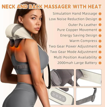 5D Electric Cervical Neck and Back Massager with Heating – Deep Tissue Body Massager for Neck, Shoulders, Waist, and Legs – Effective Pain Relief for Aches and Stiffness|B0DXQBQ3H9