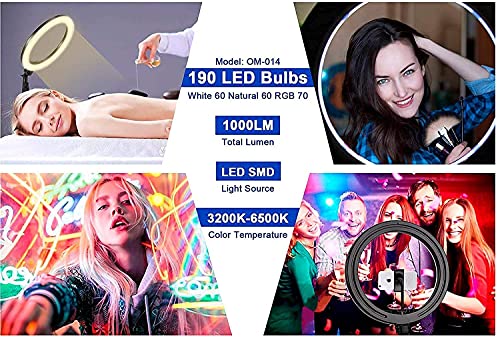 RGB 12 inch Ring Light with Stand 8 Feet Tripod Stand for Phone | Camera | 3 Color Modes Dimmable Lighting | for YouTube | Photo-Shoot | Video Shoot | Live Stream | Makeup & Vlogging|B09CGMRWGX