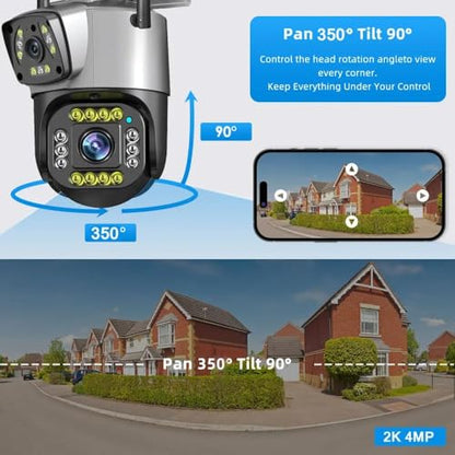 Maizic Smarthome 4G SIM Outdoor CCTV Camera, Dual Lens 10MP (5MP+5MP) Wireless Security Camera, 360° PTZ, No WiFi Camera with SIM, Motion Alert, 2-Way Audio, Night Vision, IP66 Waterproof|B0GYZB693J