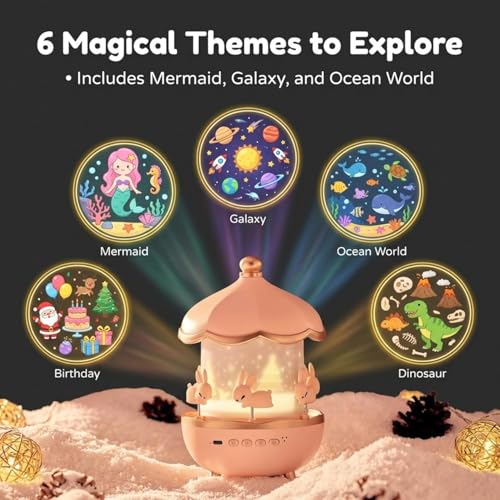 Rabbit Night Light Bunny Projector Galaxy Projector Star Projector Kids Night lamp Nursery Light Bedroom Projector USB Night Light Baby Room Light Kids Room Decor|B0H82QXBMC