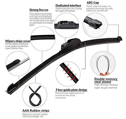 Euro Care Windshield Car Wiper Blades Compatibility with Tata Altroz - Set of 2Pc (D-24,P-16)|B0B7XRMBJ3