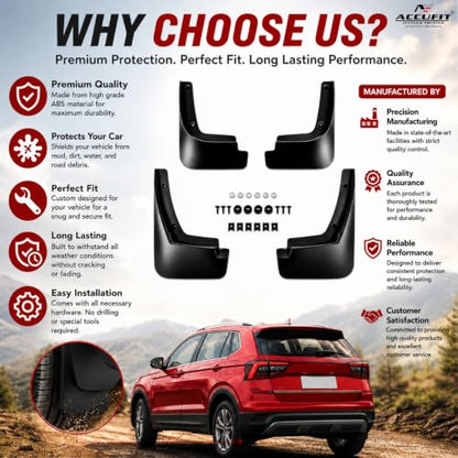 ACCufit Mud Flaps for Mahindra XEV 9e, Car Mudguard | Premium PP (Polypropylene) Car Mud Guards | Front & Rear Splash Guards | Heavy Duty All Weather Protection | Easy Installation | Set of 4|B0HF7ZY1KX
