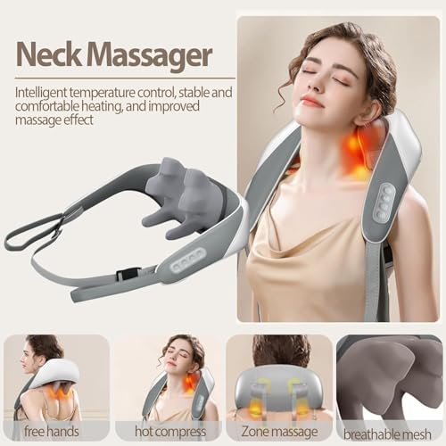 5D Electric Cervical Neck and Back Massager with Heating – Deep Tissue Body Massager for Neck, Shoulders, Waist, and Legs – Effective Pain Relief for Aches and Stiffness|B0DXQBQ3H9