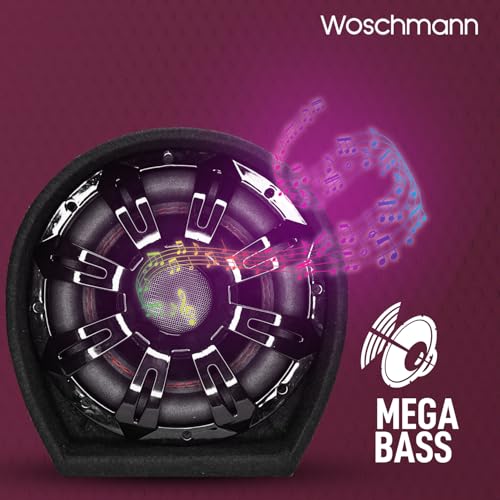 Woschmann WST-19| 8 Inch Active Super Bass Tube Subwoofer for Car with Inbuilt Amplifier 4500W|B0F4RNF2BV