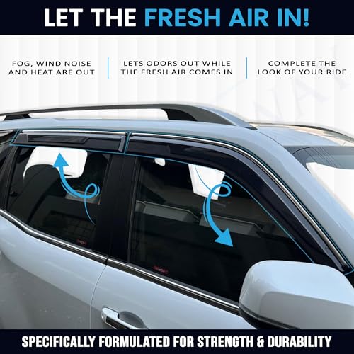 KINGSWAY Accessories Chrome Lining Door Visor Only Compatible with Maruti Suzuki Swift (Year 2024 Onwards) All Model, Premium Chromeline Unbreakable Car Rain Guard Side Rear Wind Deflectors, Pack of 4|B0D8TBQ1PM