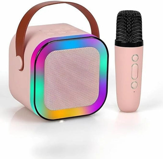 10W Mini Bluetooth Speaker with Wireless Karaoke Mic | 6 Hours of Playtime, RGB Lights, Type-C, Rechargeable Karaoke Box for Singing & Birthday Gift for Kids, Girls and Boys|B0GTB5HBWS