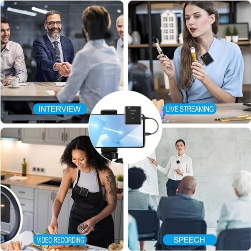 MOCKING BIRD SX9 Wireless Microphone for PC/iPhone, All Smartphones & Camera Collar mic (2 Microphones 1 Receiver) Ultra-Long Life 360 ° Noise Reduction HD Radio Double vlog/Live/Video Recording.|B0CTTKGTWV