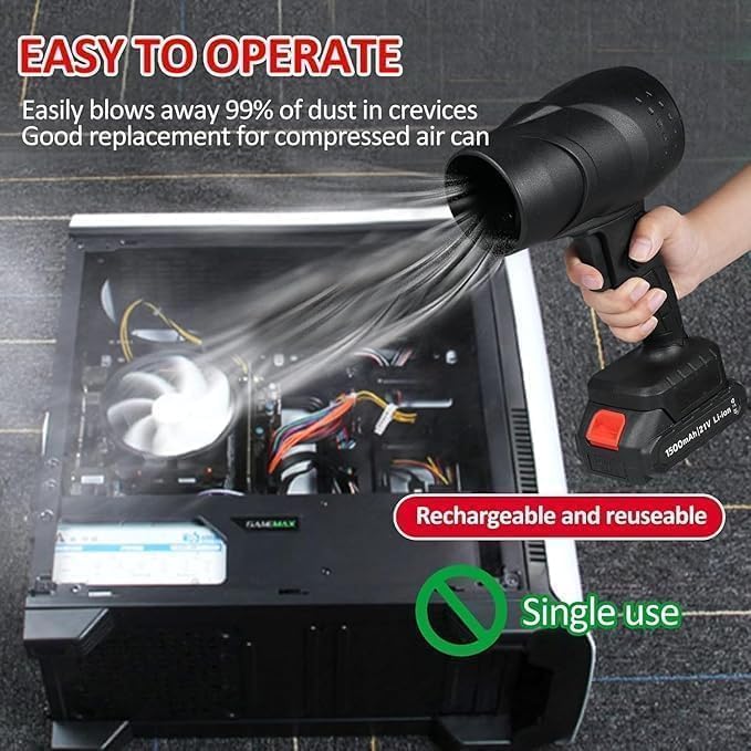 Handheld Electric Air Blower,Turbo Jet Blower Cordless,Handheld High Powerful Blow Brushless for Extra runtime,Multipurpose Car,Home Corner, Road Cleaning Easy use Home|B0H9RJ9BCK