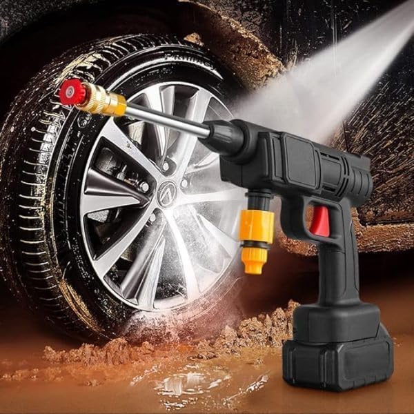 (Double Battery) Cordless Portable Wireless Pressure Washer Gun 48V 12000mAh High Pressure Water Gun for Car Wash & Bikes Cleaning with Adjustable Nozzles & 5M Hose Pipe Car|B0H9SG6WWY