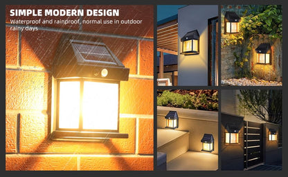 Solar Interaction Wall Lamp Outdoor Motion Sensor Auto Chargeable Front Porch Security Lamps Waterproof for Garden (Pack of 2, Single Tungsten Bulb Solar Lamp)|B0D57G2TK8