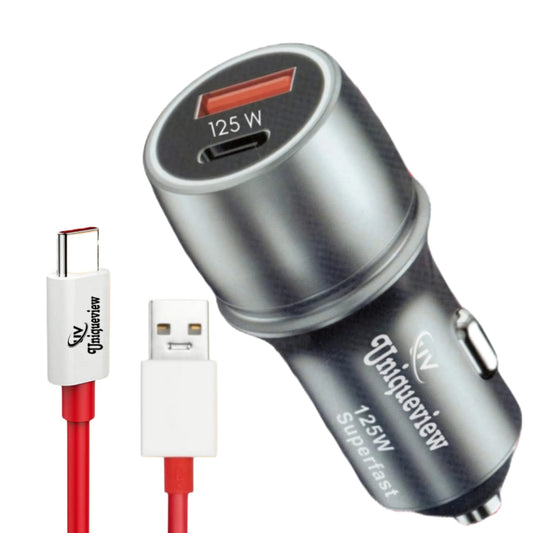 uniqueview High-Speed 125W Car Charger | Qualcomm Certified Turbo Adapter for Smartphones & Tablets