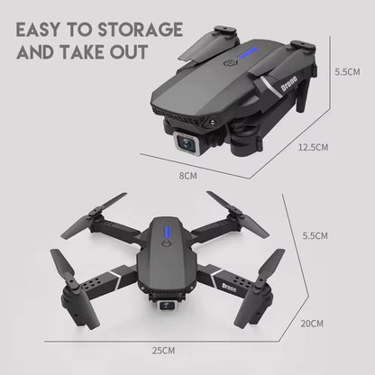 E99 Pro Foldable Remote Control Drone with Dual Camera, 2 Batteries, HD Camera