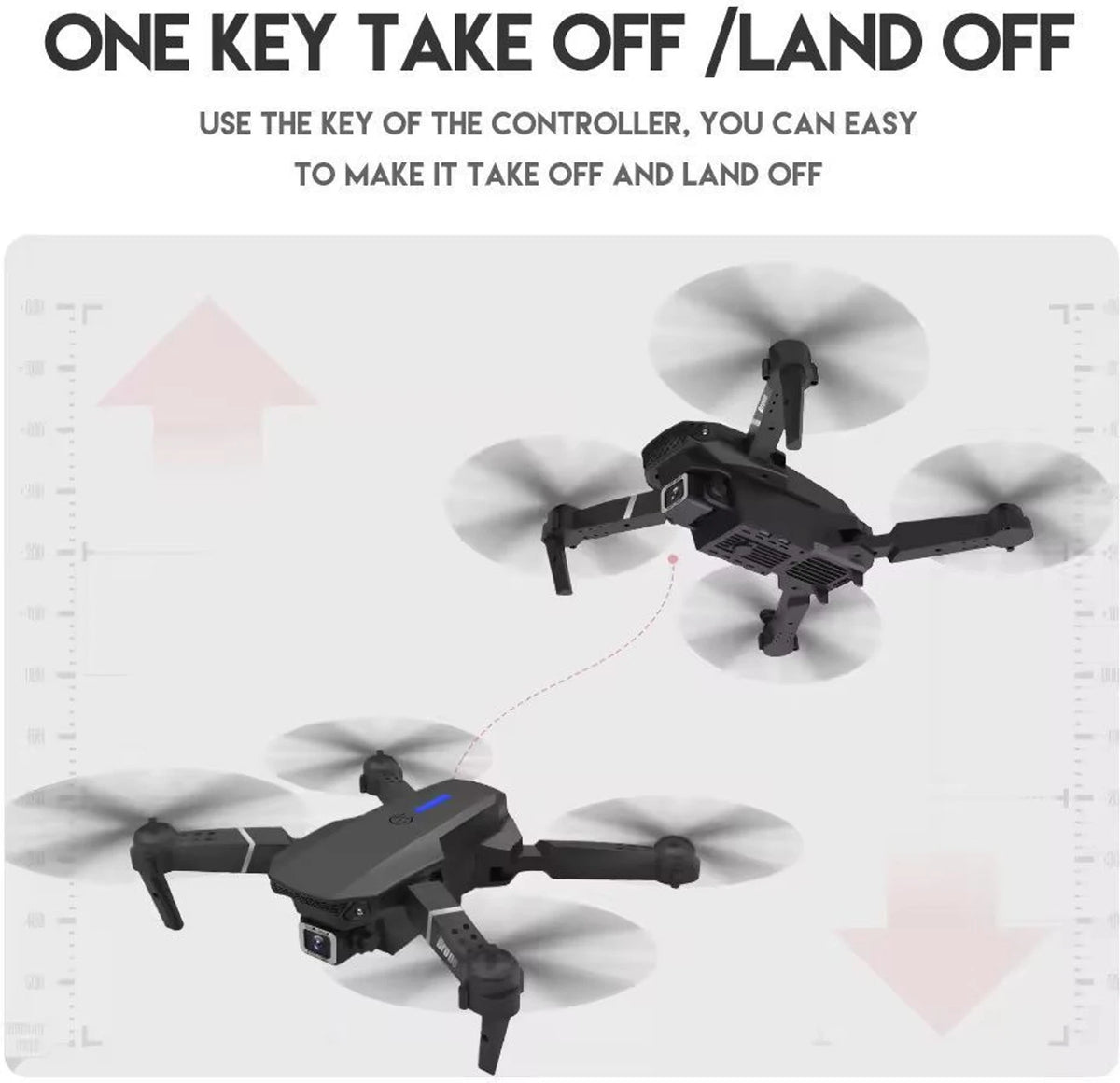E99 Pro Foldable Remote Control Drone with Dual Camera, 2 Batteries, HD Camera