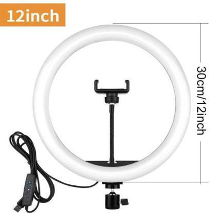 12 inch LED Selfie Ring Light with Mobile Holder for Photo, Video Ring Flash